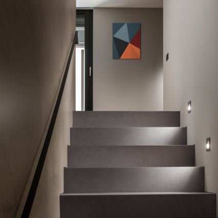 LED-traparmatuur met bewegings- en schemersensor LED/1,5W/230V 3000/4000/6500K antraciet