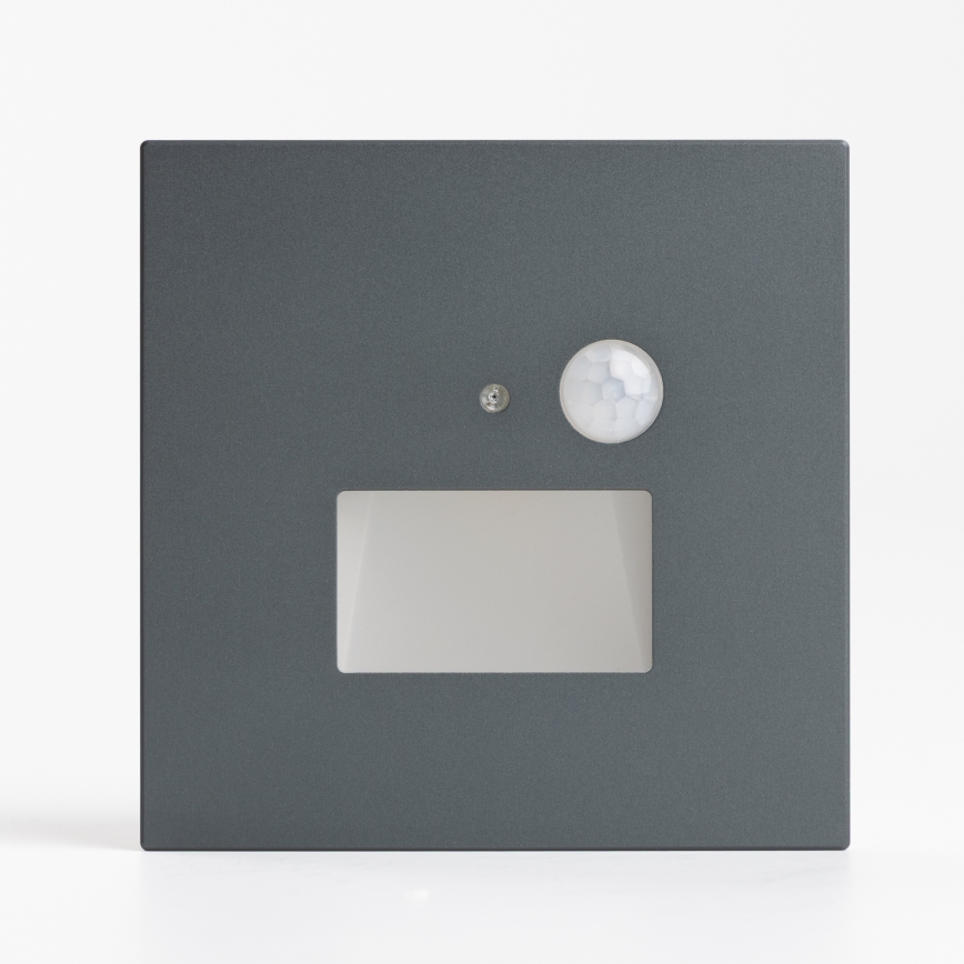 LED-traparmatuur met bewegings- en schemersensor LED/1,5W/230V 3000/4000/6500K antraciet