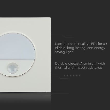 LED Trapverlichting met bewegingssensor LED/3W/230V 4000K wit