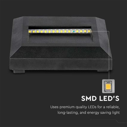 LED Trapverlichting voor buiten LED/2W/230V IP65 4000K zwart