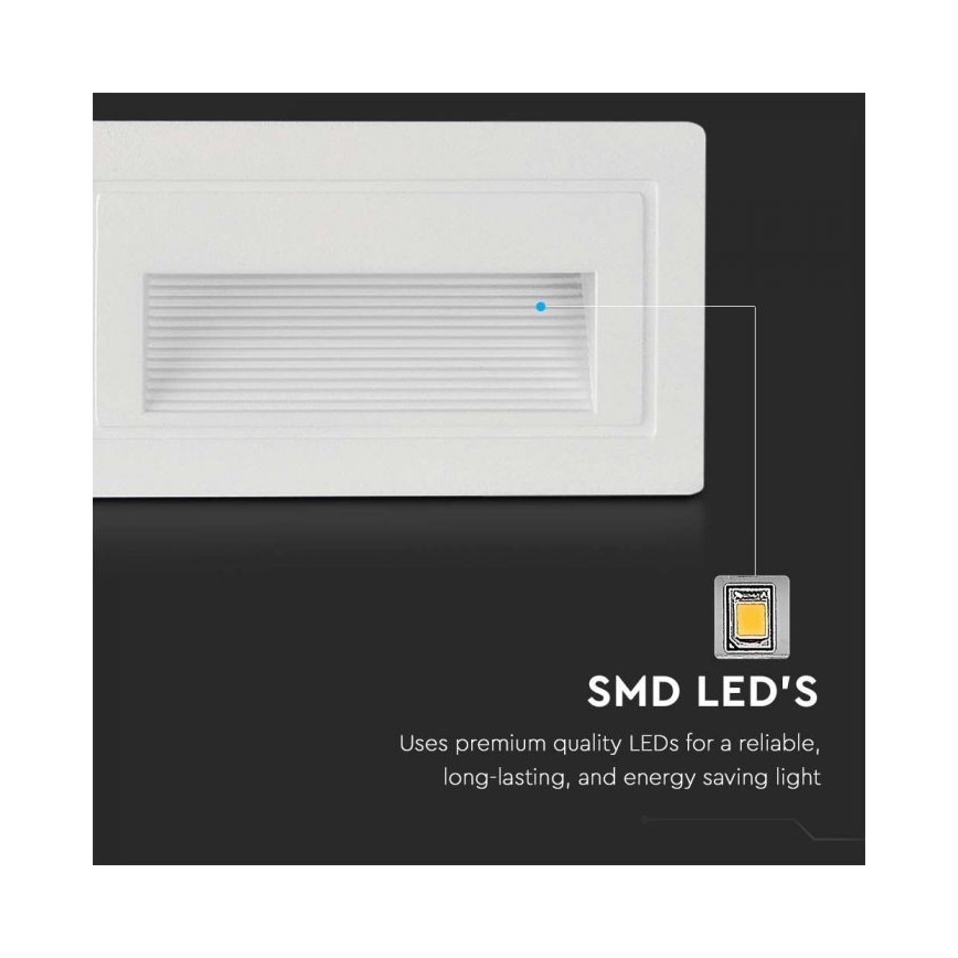 LED Trapverlichting voor buiten LED/3W/230V 3000K IP65 wit