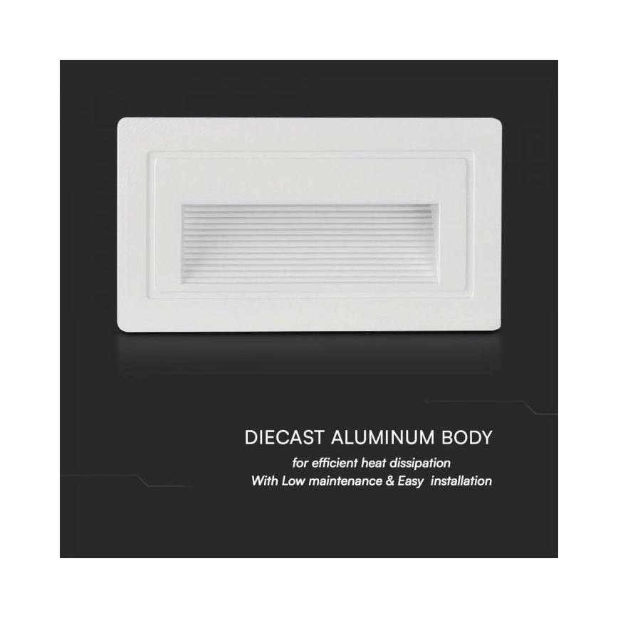 LED Trapverlichting voor buiten LED/3W/230V 3000K IP65 wit