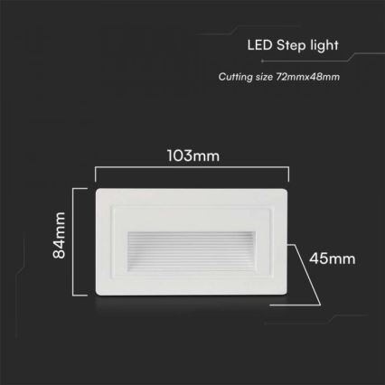 LED Trapverlichting voor buiten LED/3W/230V 3000K IP65 wit