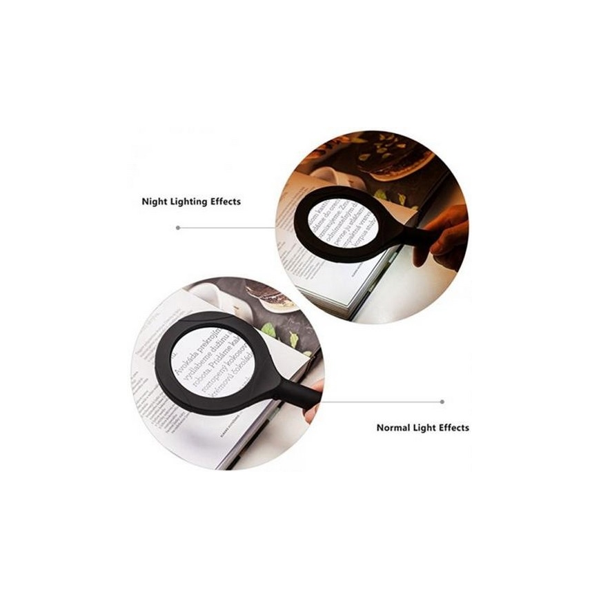 LED Vergrootglas 5×ZOOM met een achtergrondverlichting LED/3W/2xAA IP44