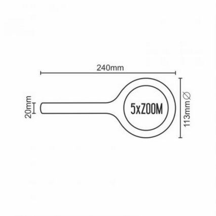 LED Vergrootglas 5×ZOOM met een achtergrondverlichting LED/3W/2xAA IP44