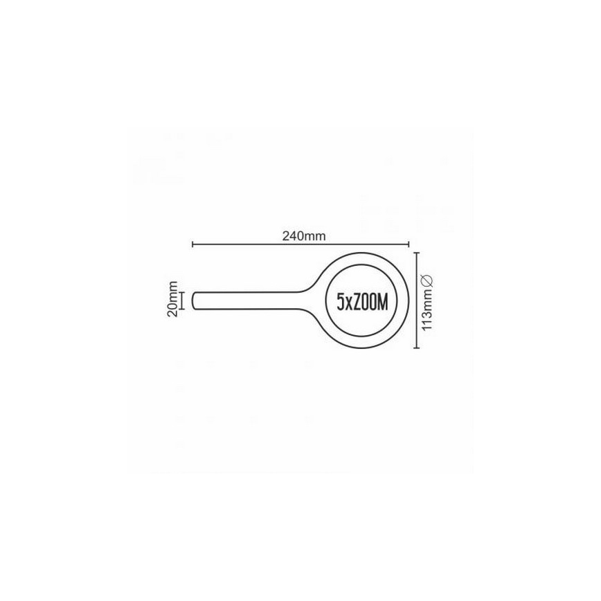 LED Vergrootglas 5×ZOOM met een achtergrondverlichting LED/3W/2xAA IP44