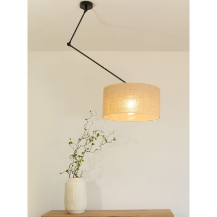 LED verstelbare hanglamp op steel GORTA 1xE27/60W/230V jute