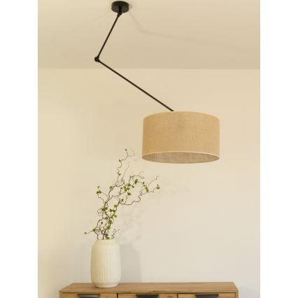LED verstelbare hanglamp op steel GORTA 1xE27/60W/230V jute