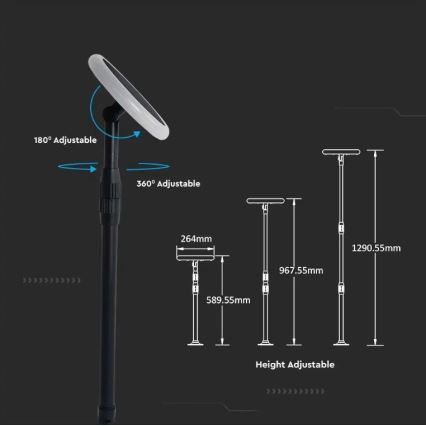 LED Verstelbare zonnelamp GARDEN LED/8W/5V 60-129 cm 4000K IP65