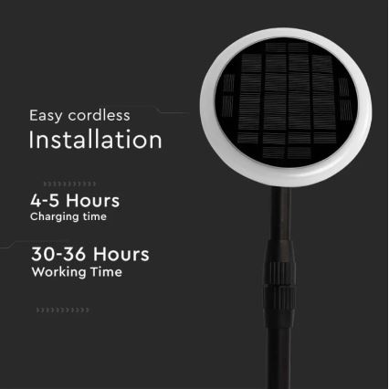 LED Verstelbare zonnelamp GARDEN LED/8W/5V 60-129 cm 4000K IP65