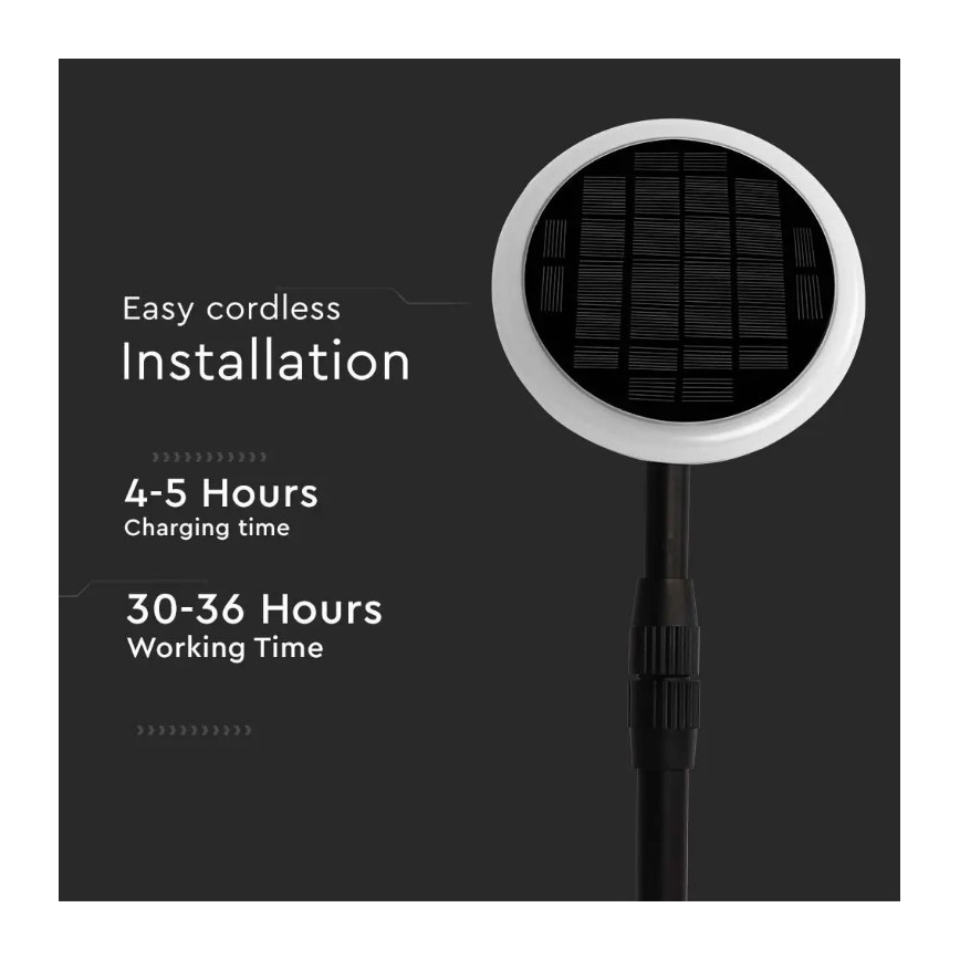 LED Verstelbare zonnelamp GARDEN LED/8W/5V 60-129 cm 4000K IP65