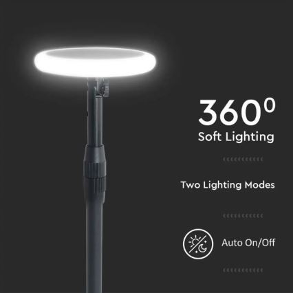 LED Verstelbare zonnelamp GARDEN LED/8W/5V 60-129 cm 4000K IP65