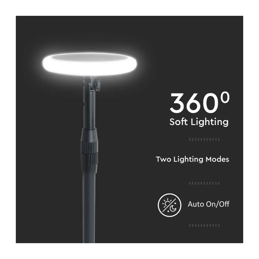 LED Verstelbare zonnelamp GARDEN LED/8W/5V 60-129 cm 4000K IP65