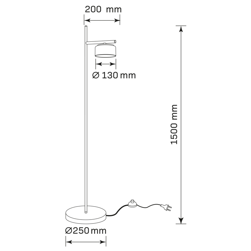 LED vloerlamp OFELIA 1xGX53/6W/230V zwart/beige