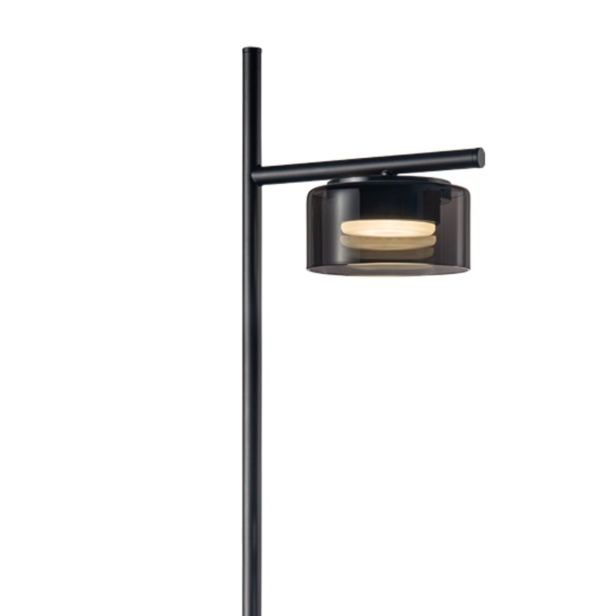 LED vloerlamp OFELIA 1xGX53/6W/230V zwart/rookglas