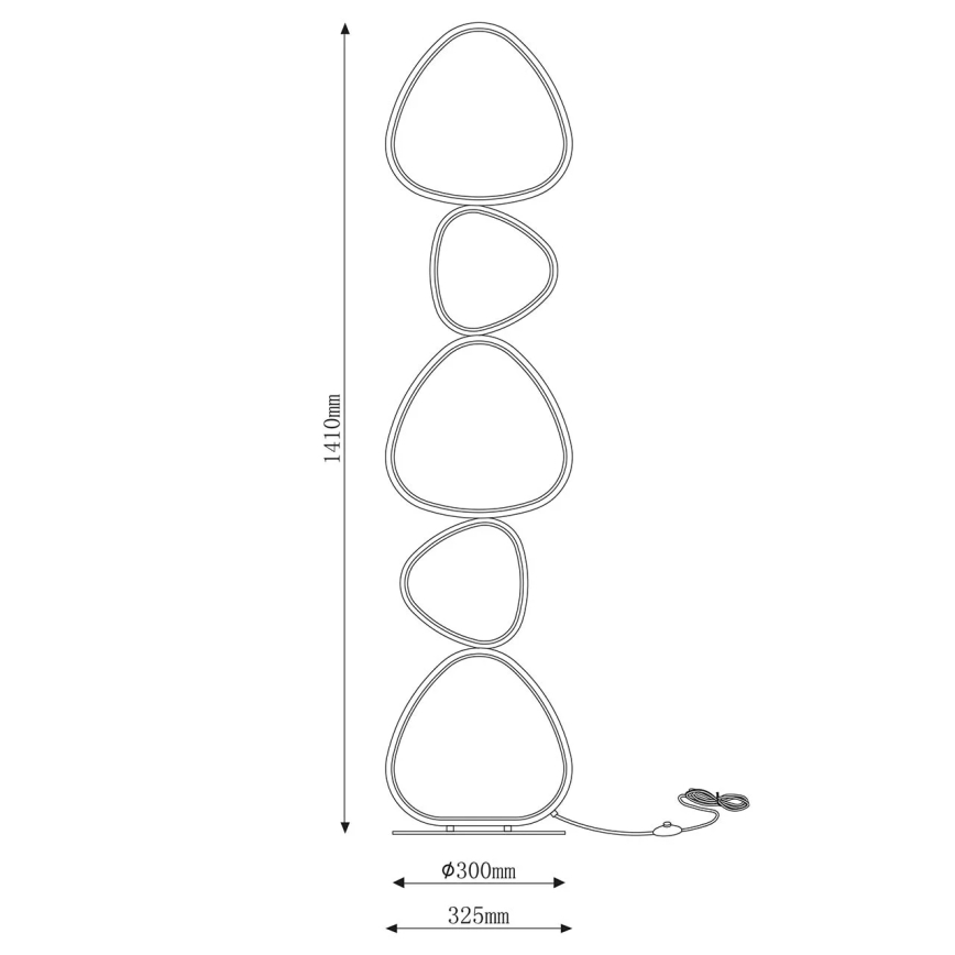 LED vloerlamp PETRA LED/48W/230V zwart