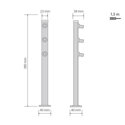 LED Vloerlamp PICCO 3xLED/5,4W/500mA