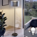 LED vloerlamp TUNJA 1x E27/20W/230V Ø 30 cm zwart/grijs