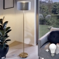 LED vloerlamp TUNJA 1xE27/20W/230V Ø 30 cm goud/grijs