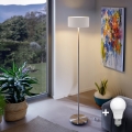 LED vloerlamp TUNJA 1xE27/20W/230V Ø 30 cm mat chroom/wit