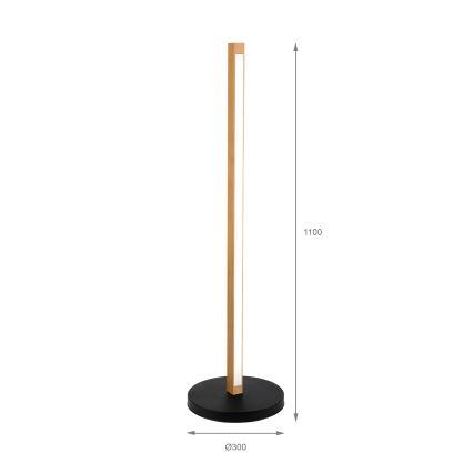 LED vloerlamp VERDE LED/18W/230V 3000K eiken/zwart