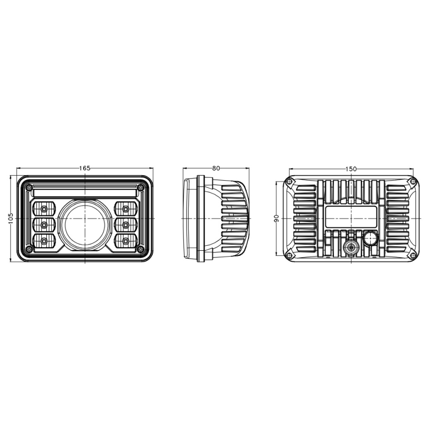 LED-voorlicht voor tractor LED/69W/10-30V IP69 5700K rechthoekig