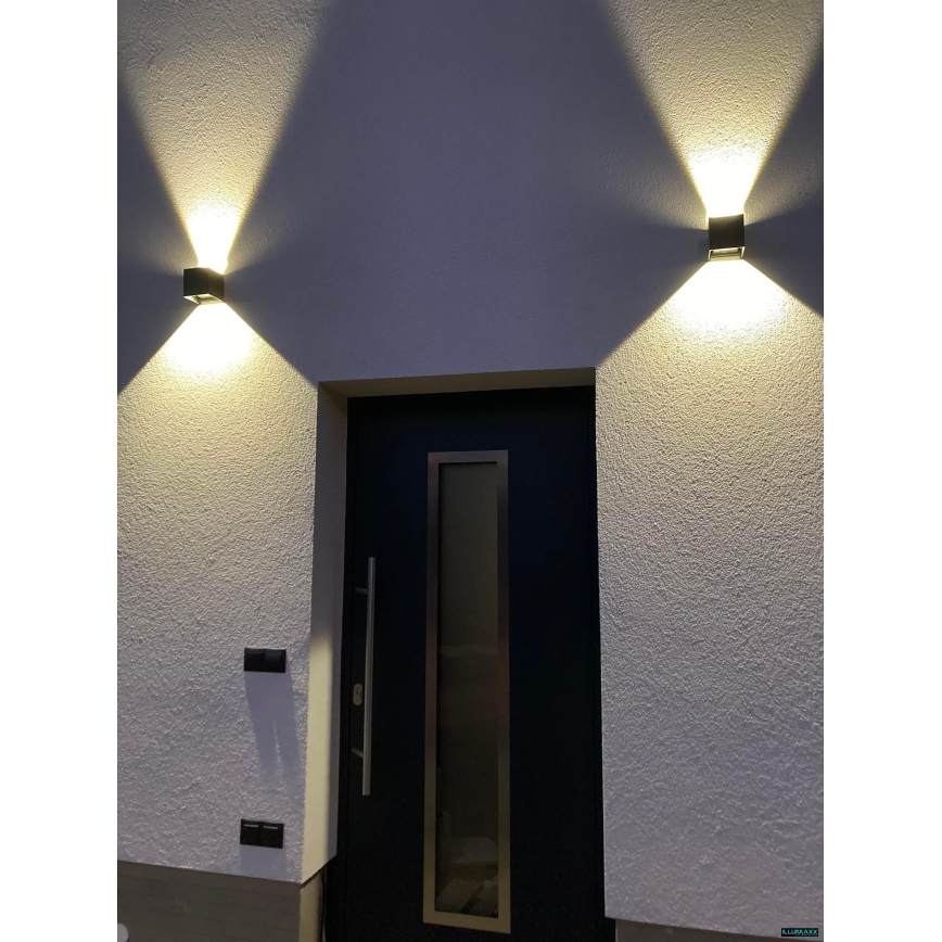 LED Wand Lamp voor Buiten 2xLED/3W/230V IP54 antraciet