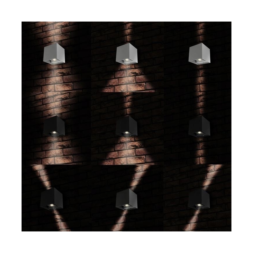 LED Wand Lamp voor Buiten 2xLED/3W/230V IP54 antraciet