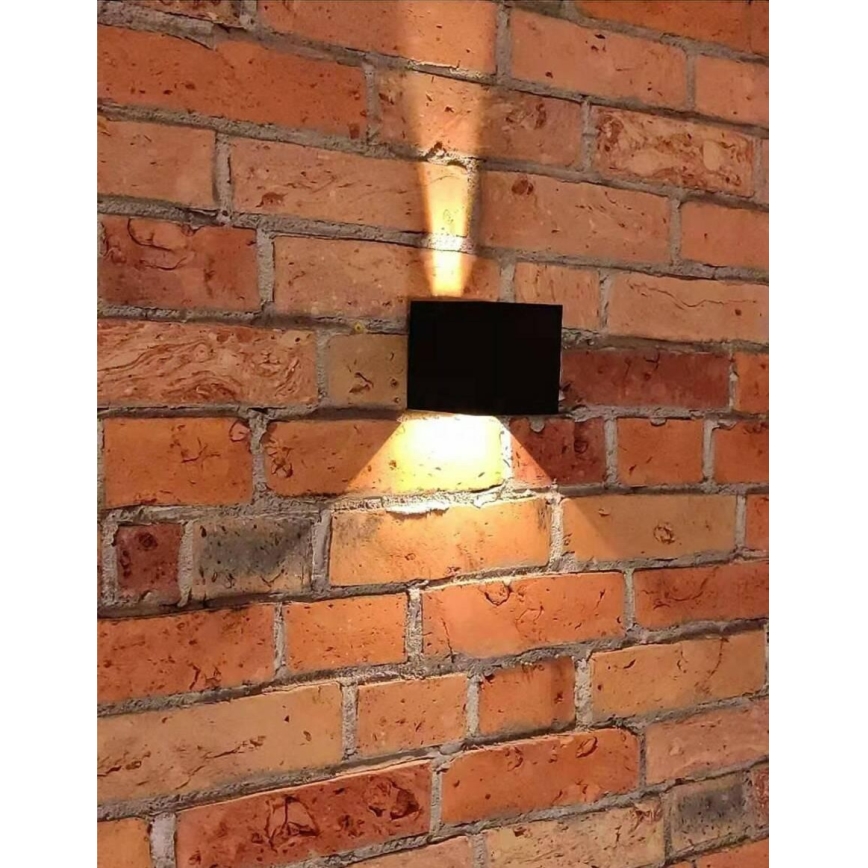 LED Wand Lamp voor Buiten 2xLED/3W/230V IP54 zwart