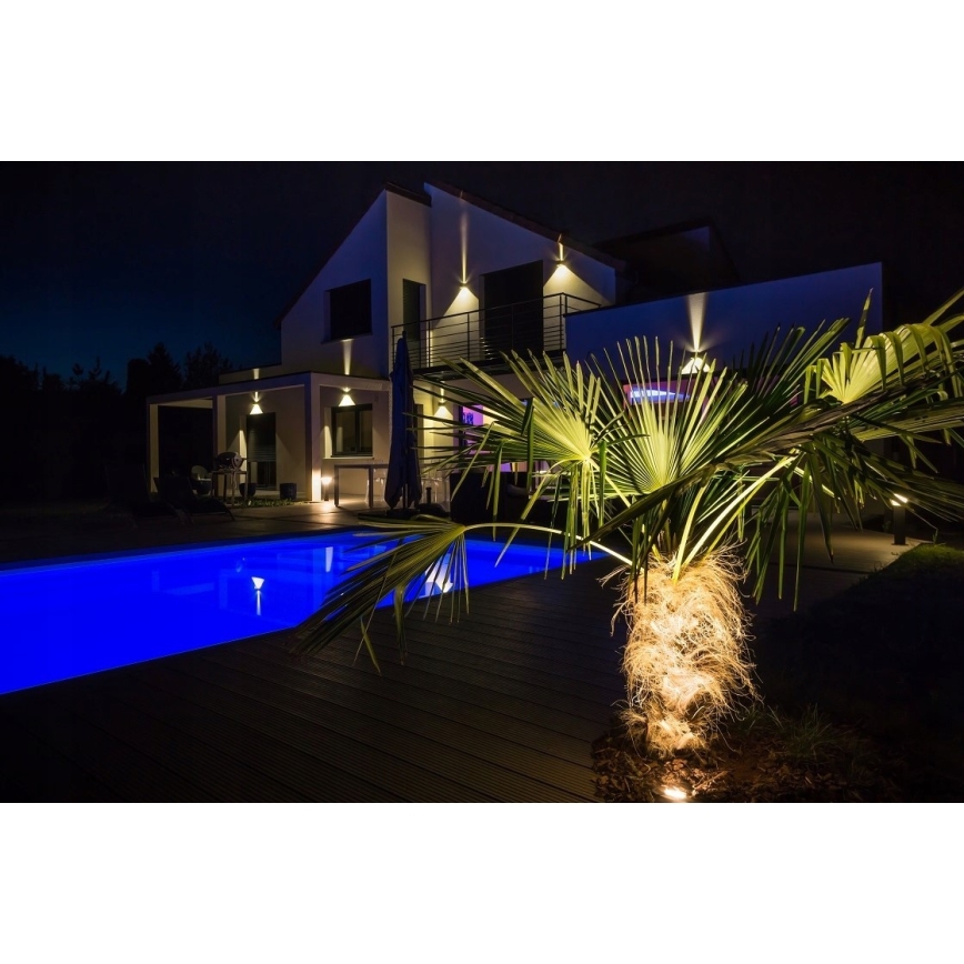 LED Wand Lamp voor Buiten 2xLED/3W/230V IP54 zwart