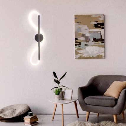 LED wand verlichting EMMA LED/19W/230V zwart