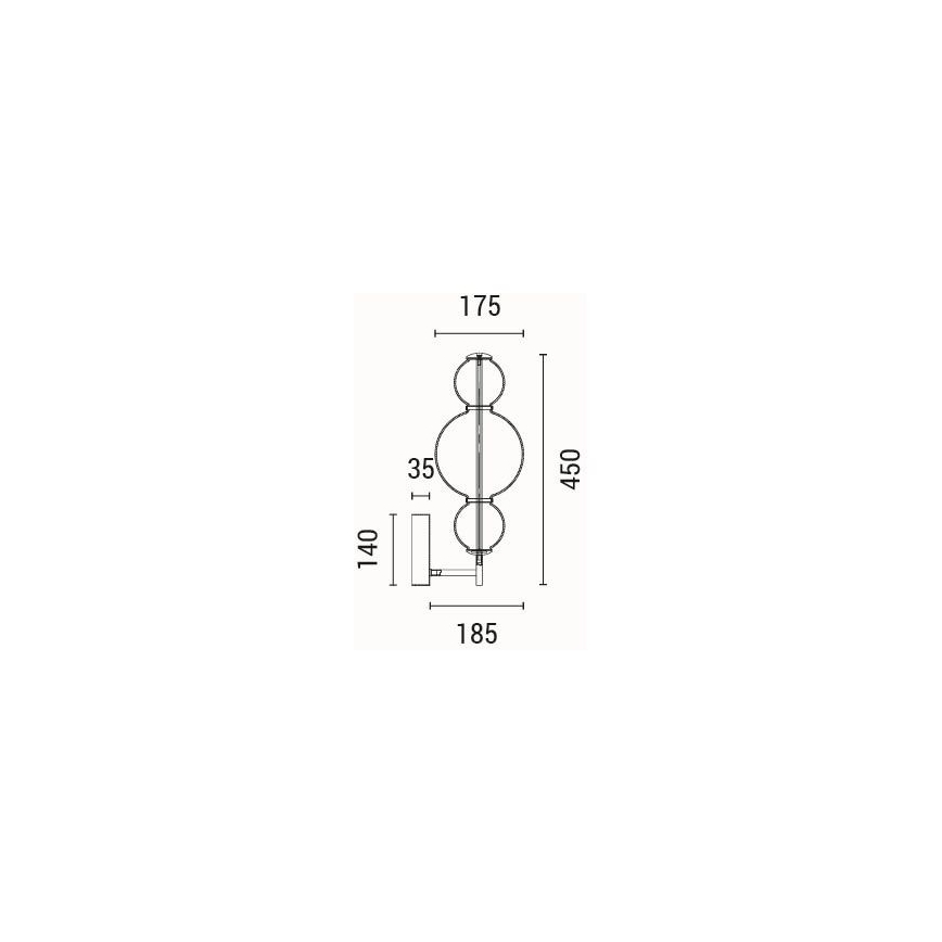 LED wand verlichting LED/12,6W/230V 3000K
