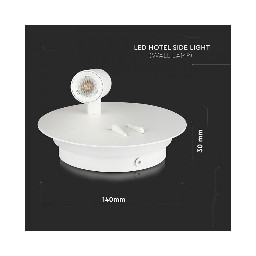 LED wand verlichting LED/3W/230V + LED/6W/230V 3000K wit