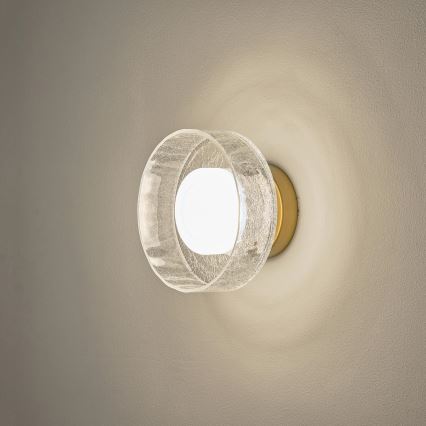 LED wand verlichting LED/8W/230V 3000K goud/doorzichtig