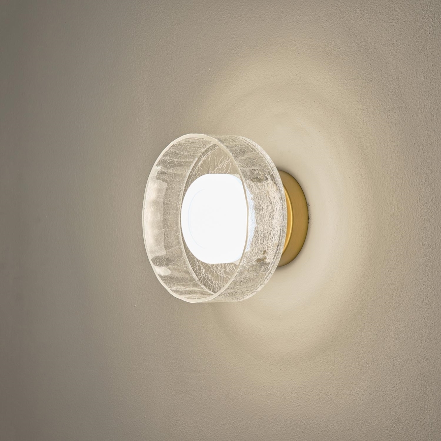 LED wand verlichting LED/8W/230V 3000K goud/doorzichtig
