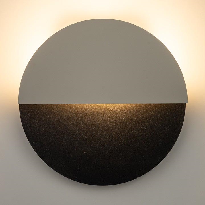 LED wand verlichting LUNA LED/7W/230V diameter 26 cm zwart/beige
