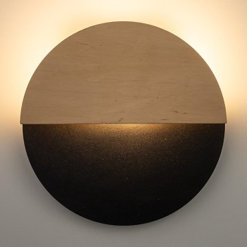 LED wand verlichting LUNA LED/7W/230V diameter 26 cm zwart/beige