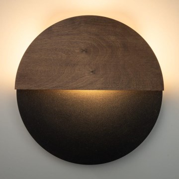 LED wand verlichting LUNA LED/7W/230V diameter 36 cm zwart/bruin