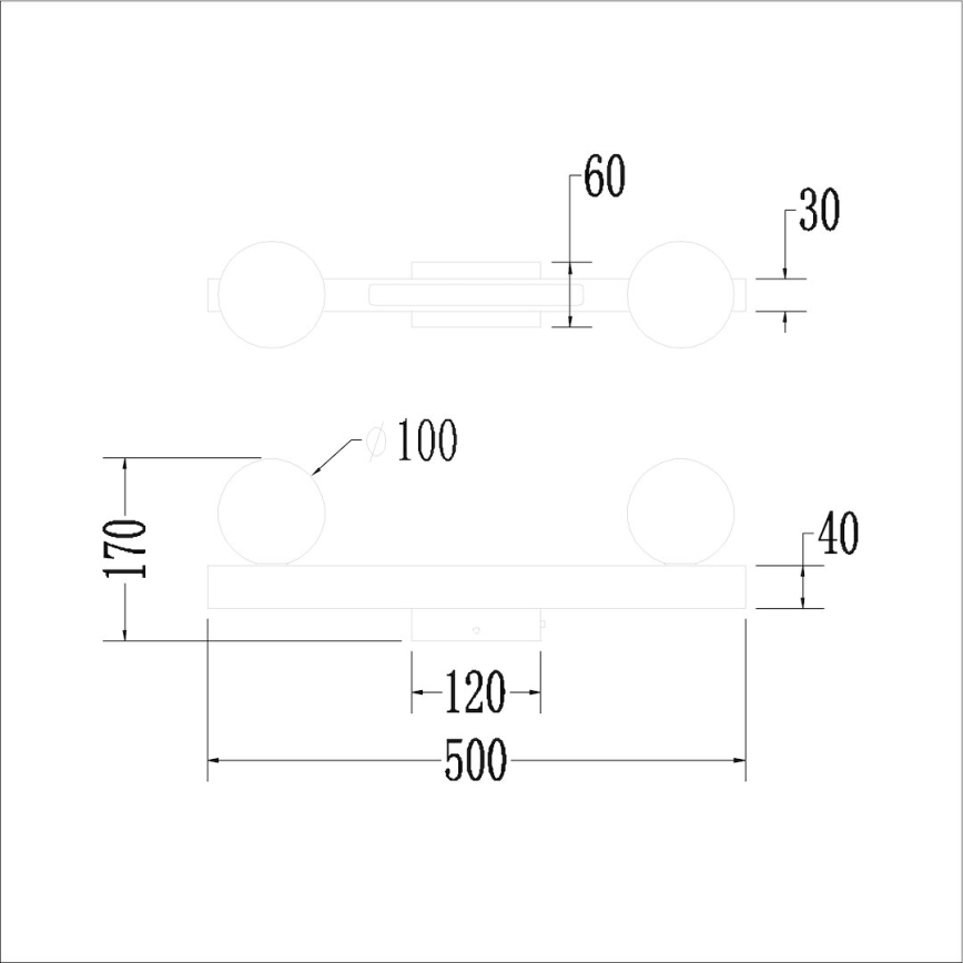 LED wand verlichting MAGNET LED/13W/230V + 2xG9/60W 3000/4000K wit