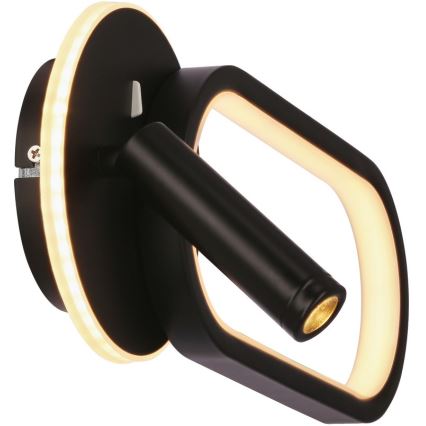 LED wand verlichting MONET LED/13W/230V + LED/2W 3000/4000/6000K zwart