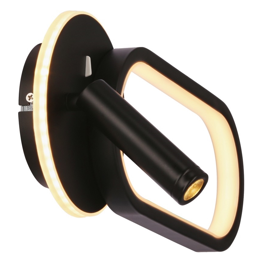 LED wand verlichting MONET LED/13W/230V + LED/2W 3000/4000/6000K zwart