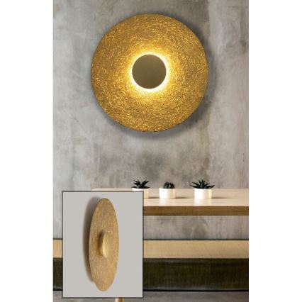 LED wand verlichting SOLE LED/7W/230V diameter 44 cm goud