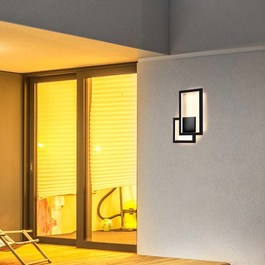 LED Wandlamp LED/20W/230V 3000K zwart