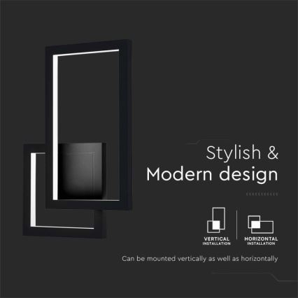 LED Wandlamp LED/20W/230V 3000K zwart