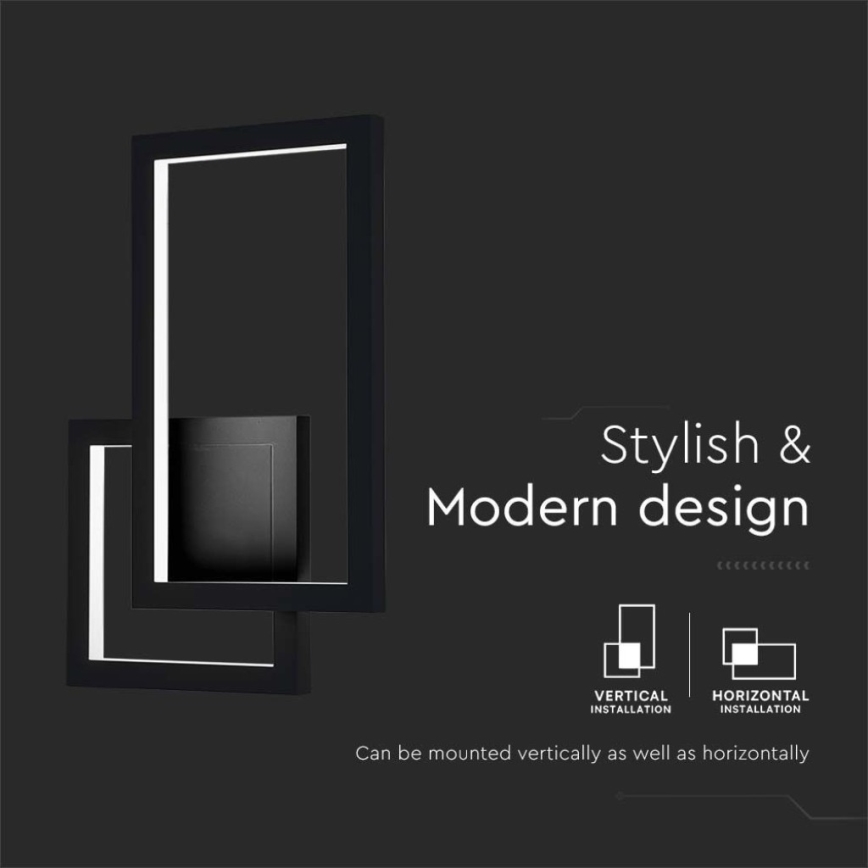 LED Wandlamp LED/20W/230V 3000K zwart