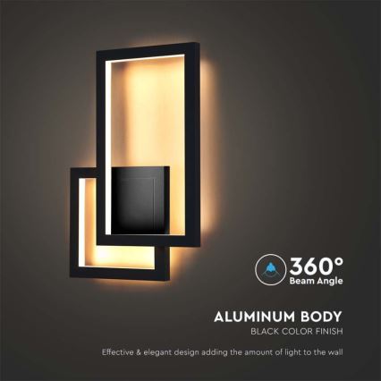 LED Wandlamp LED/20W/230V 4000K zwart