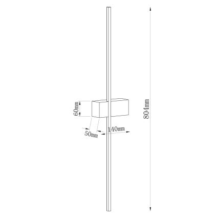 LED-wandlamp AISHA LED/12W/230V 4000K 80 cm goudkleurig