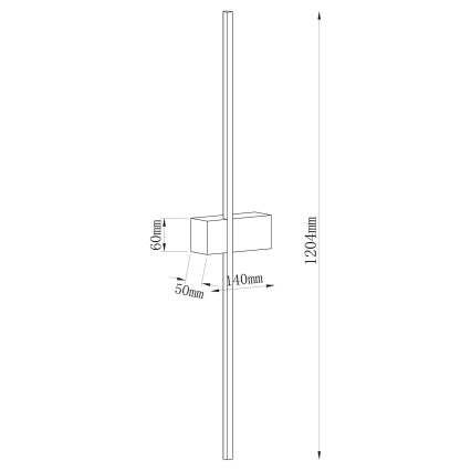LED-wandlamp AISHA LED/20W/230V 4000K 120 cm goud