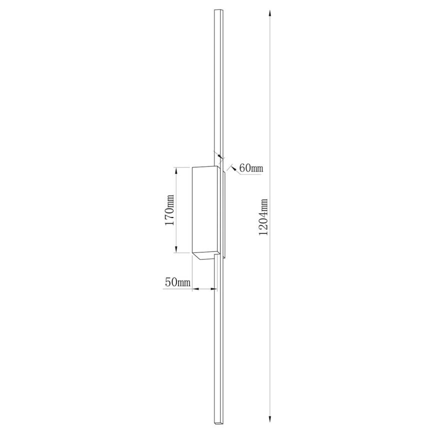 LED wandlamp AISHA LED/20W/230V 4000K 120 cm goud