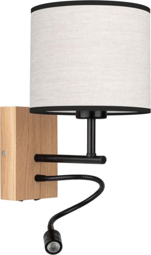 LED Wandlamp BOHO 1xE27/25W/230V + LED/1W/230V eiken